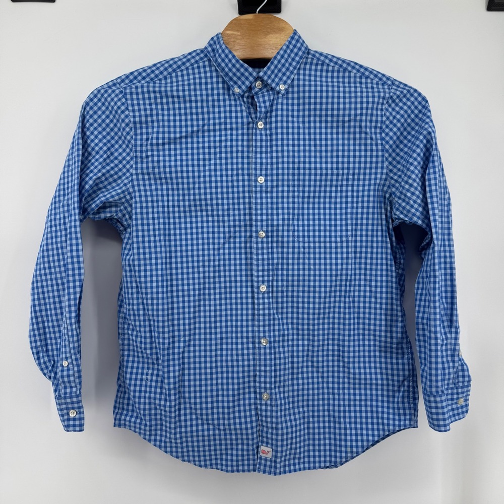 Vineyard Vines Mens Large Classic Fit‎ Murray Gingham Button Down Shirt Blue - Picture 2 of 7